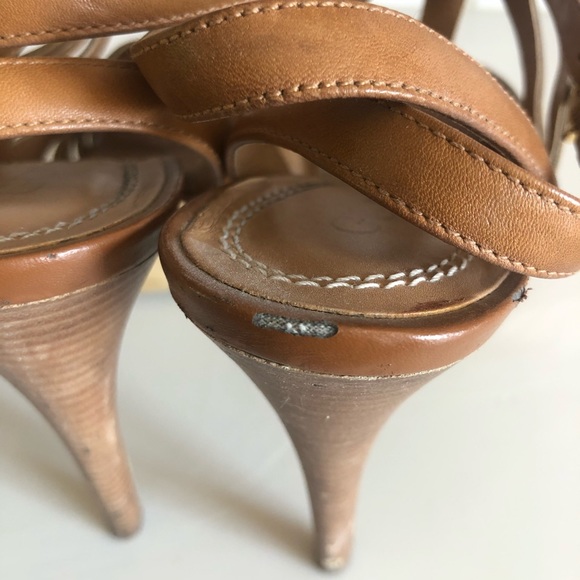 Guess Tan Platform Open Toe Strappy Heel - Picture 6 of 7